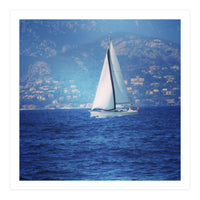 White sailed yacht (Print Only)