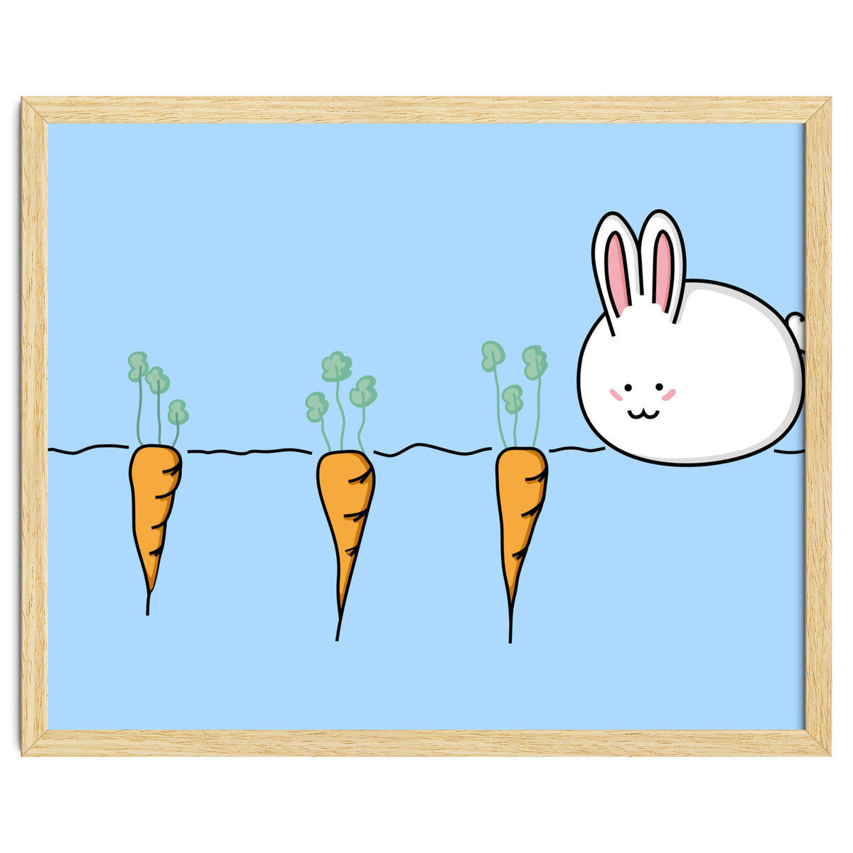 Kawaii Cute Rabbit With Carrots