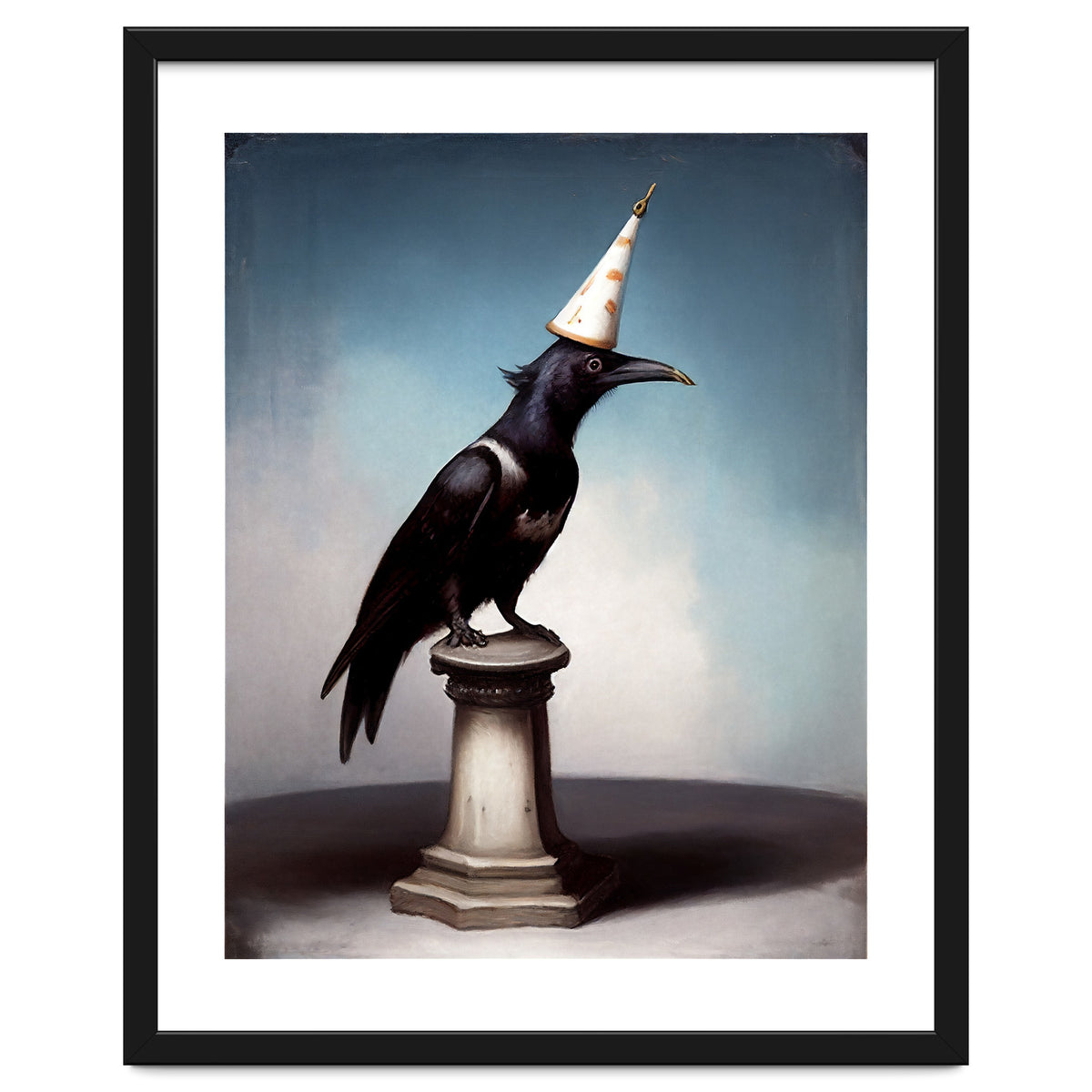 Crow In A Party Hat Gothic Painting