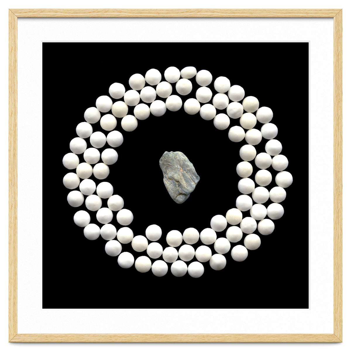 White pearls and stone