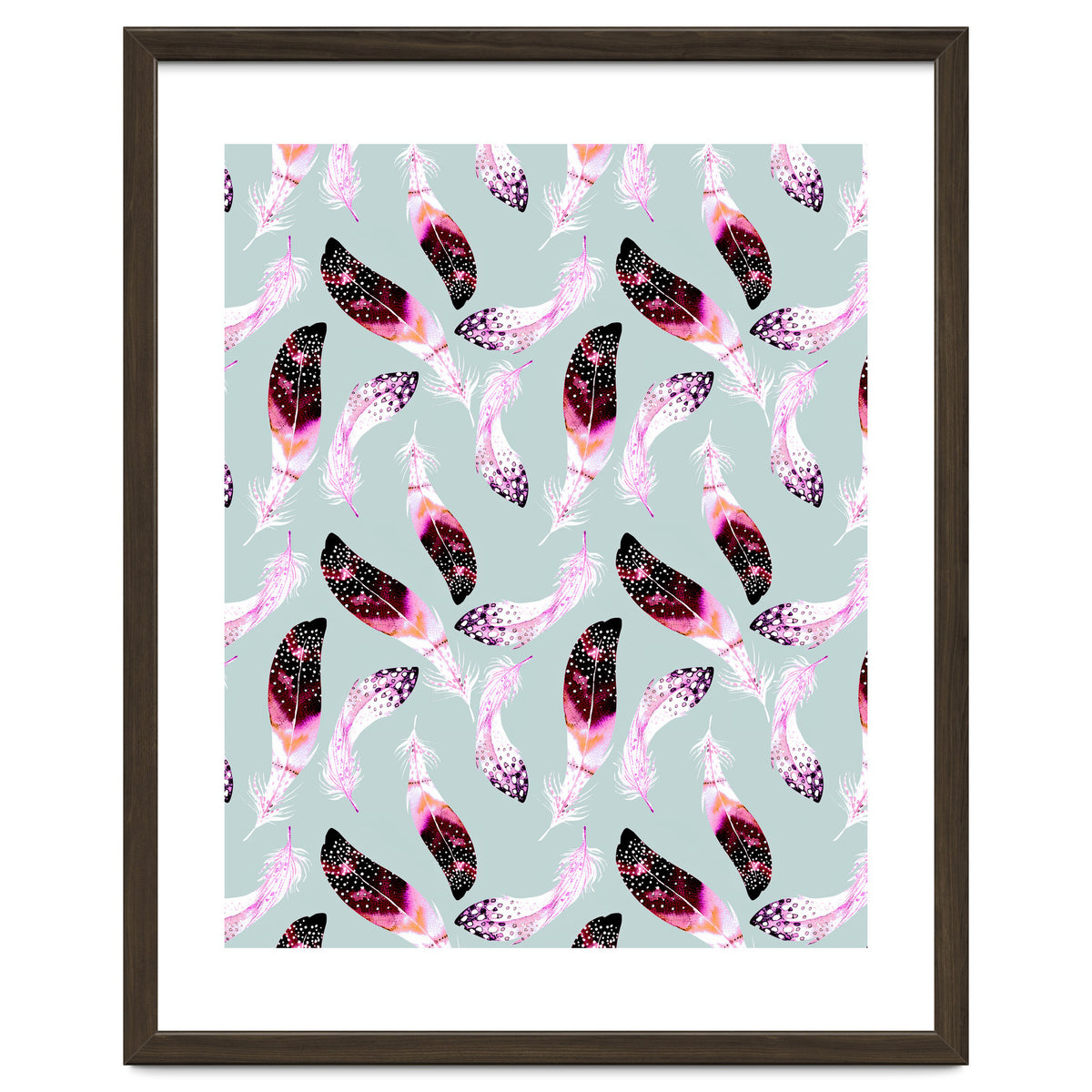 Bohemian pattern of feathers