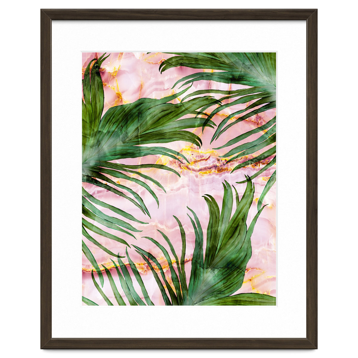 Palm leaf on marble 01