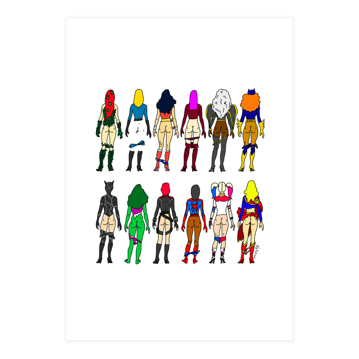 Superheroine Butts (Print Only)