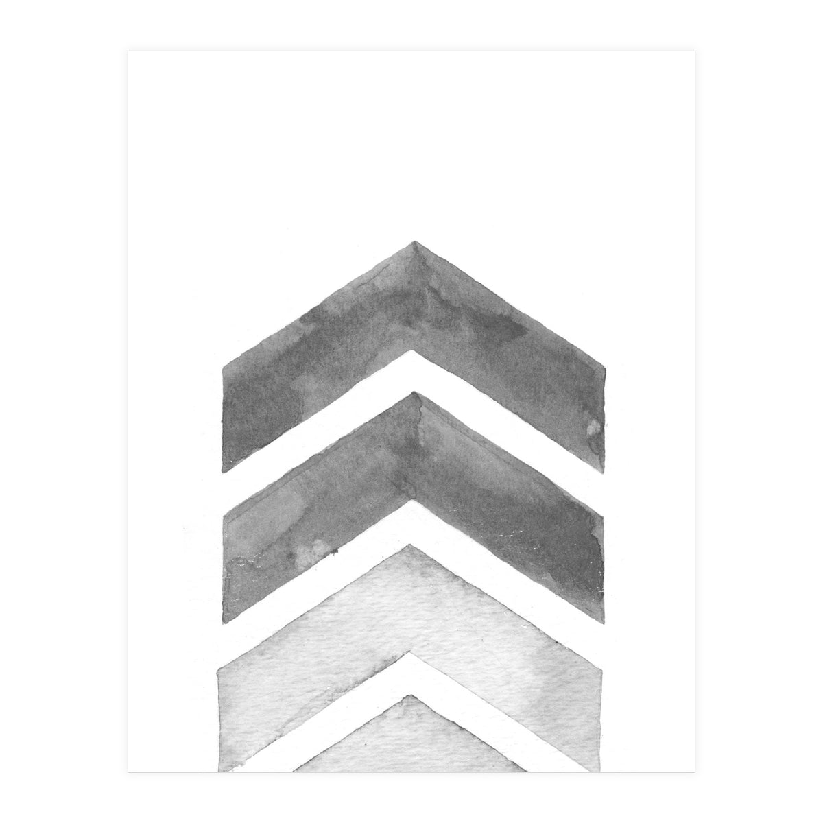 Grey Watercolor Chevron (Print Only)
