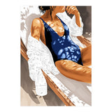 Girls Just Wanna Have Sun Painting, Woman Fashion Swim Beach Vacation Travel Summer Illustration (Print Only) thumbnail
