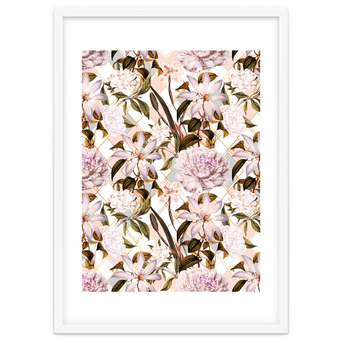 Pink flowering in geometric