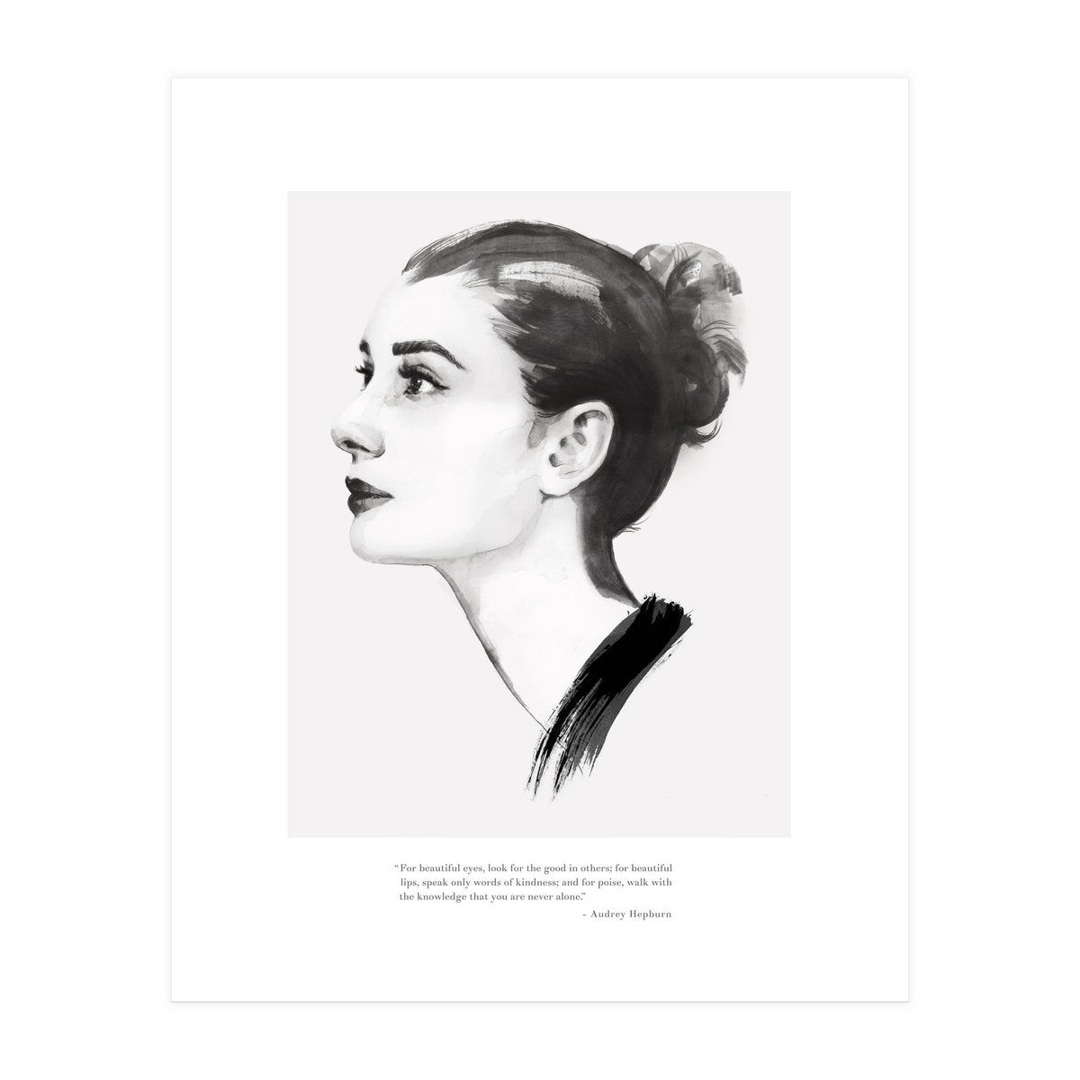 Audrey Hepburn, Quote Black (Print Only)