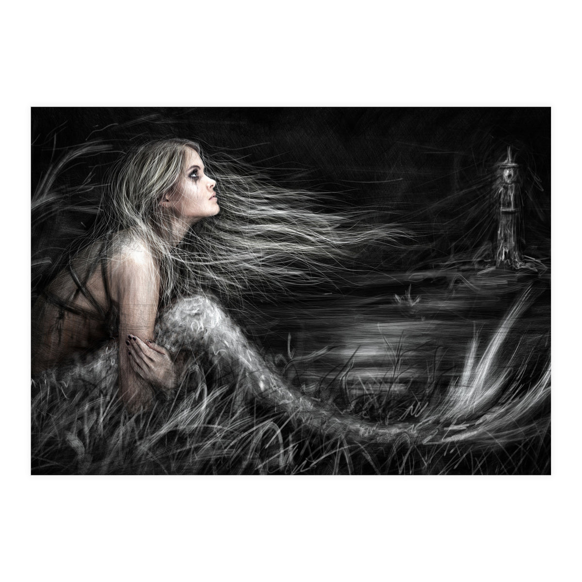 Mermaid At Midnight (Print Only)