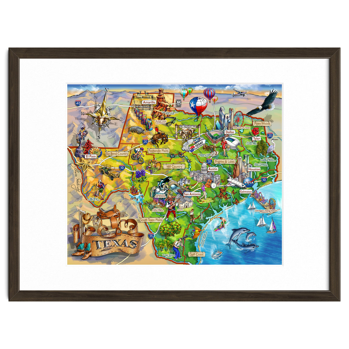 Texas Illustrated Map