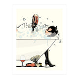 Catwoman in the Bath, funny Bathroom Humour (Print Only) thumbnail