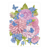 Pink Flowers and Butterflies (Print Only) thumbnail