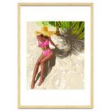 Sky above, sand below, peace within poster, Woman of color fashion black woman on the bikini beach thumbnail