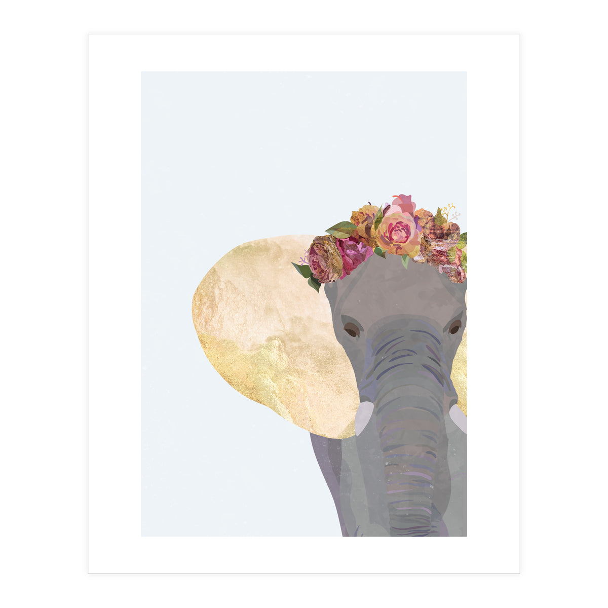 Angelic Boho Elephant Portrait (Print Only)