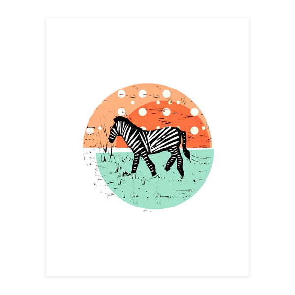 Zebras at Sunset (Print Only)