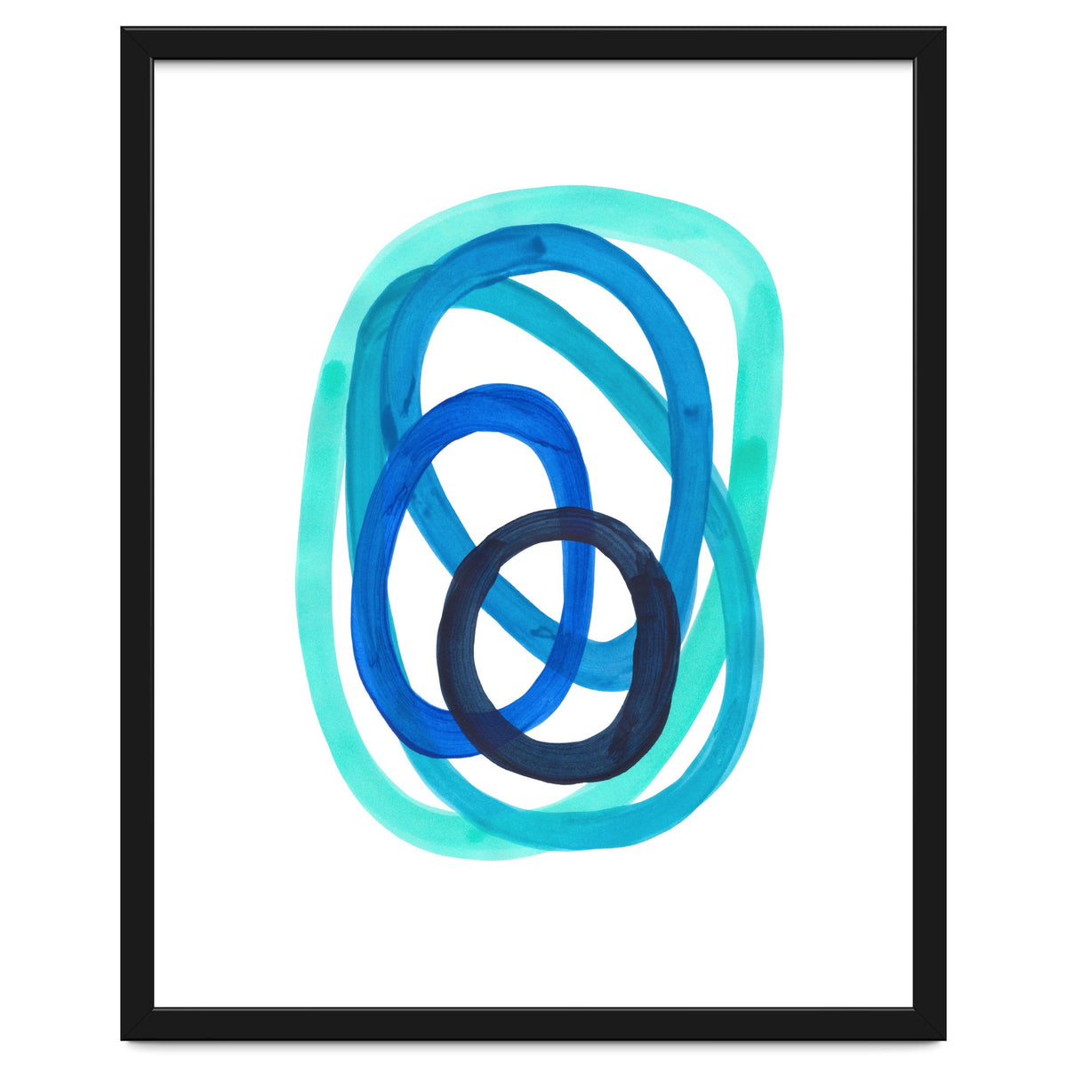 Marine Blues Blue Teal Turquoise Navy Blue Nesting Circles