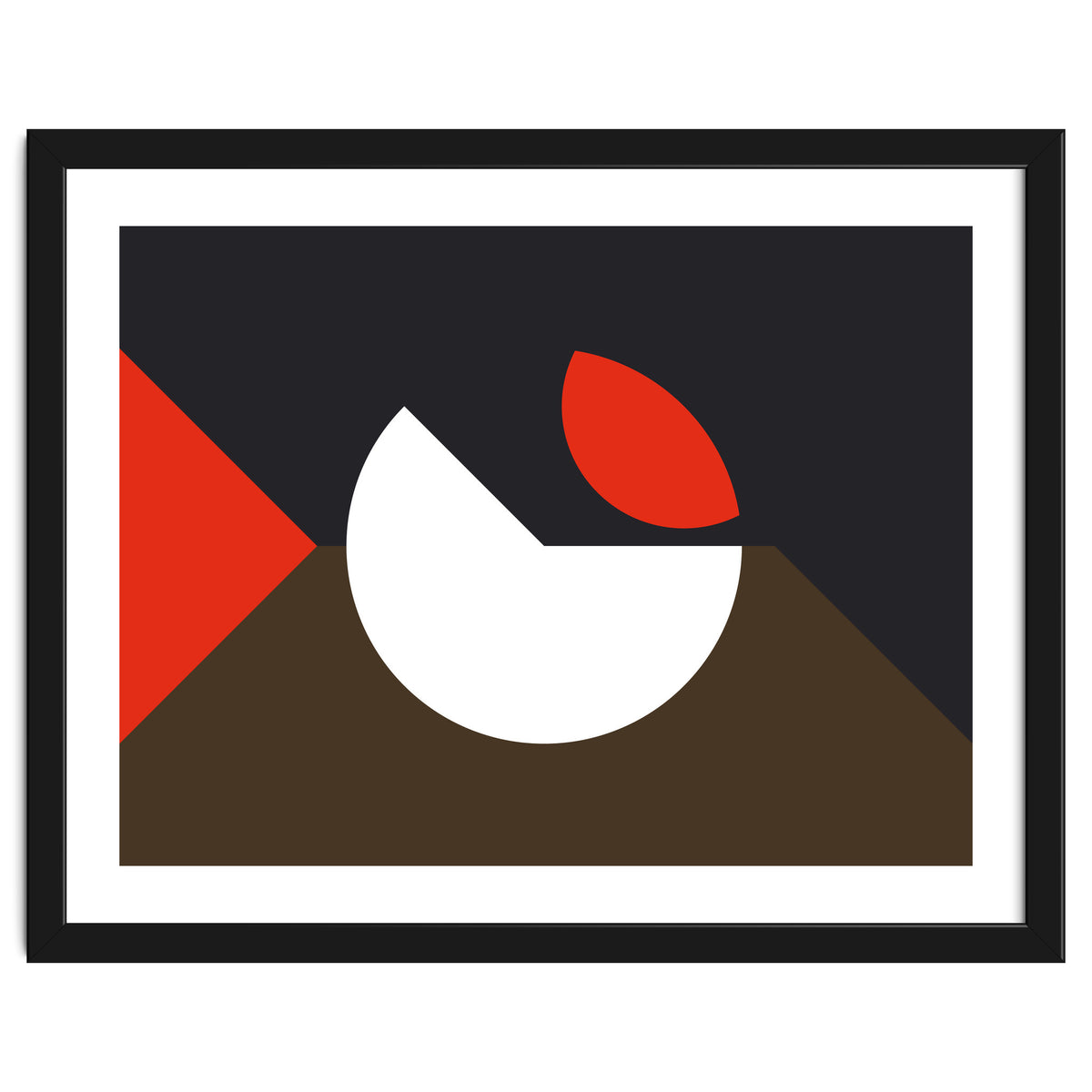 Geometric Shapes No. 10 - brown, dark blue & red