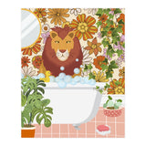 Lion Bathing on Groovy Bathroom (Print Only) thumbnail