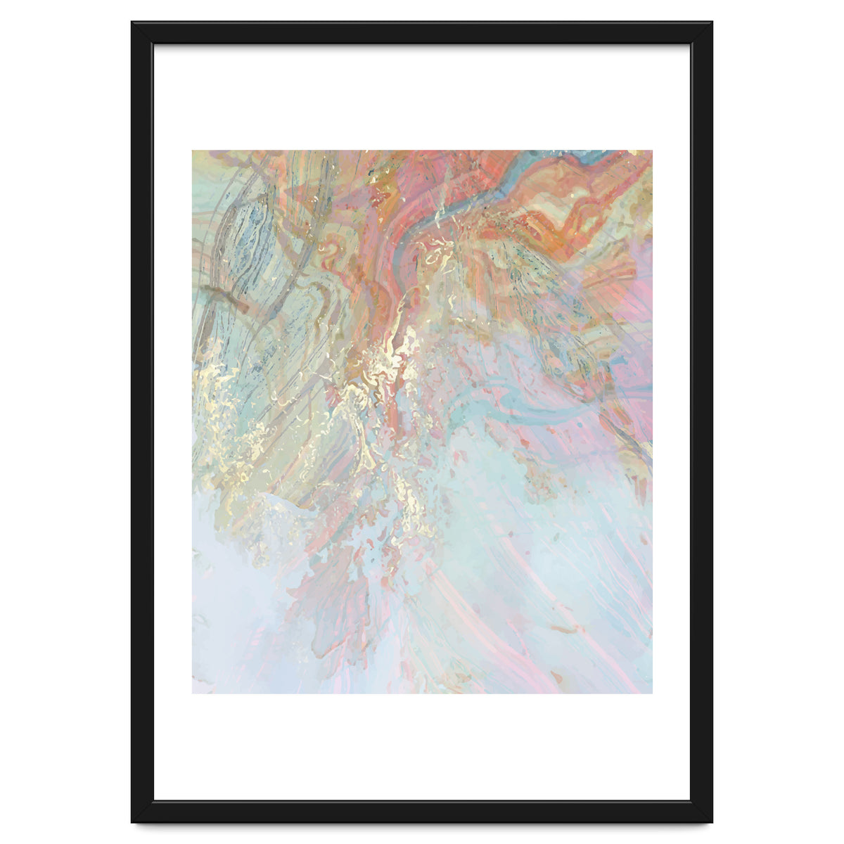 Marble Luxe, Abstract Nature Bohemian Texture, Blush Gold Scandanavian Pastel Neutral