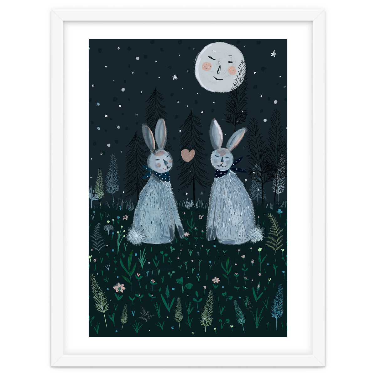 Rabbits in the forest