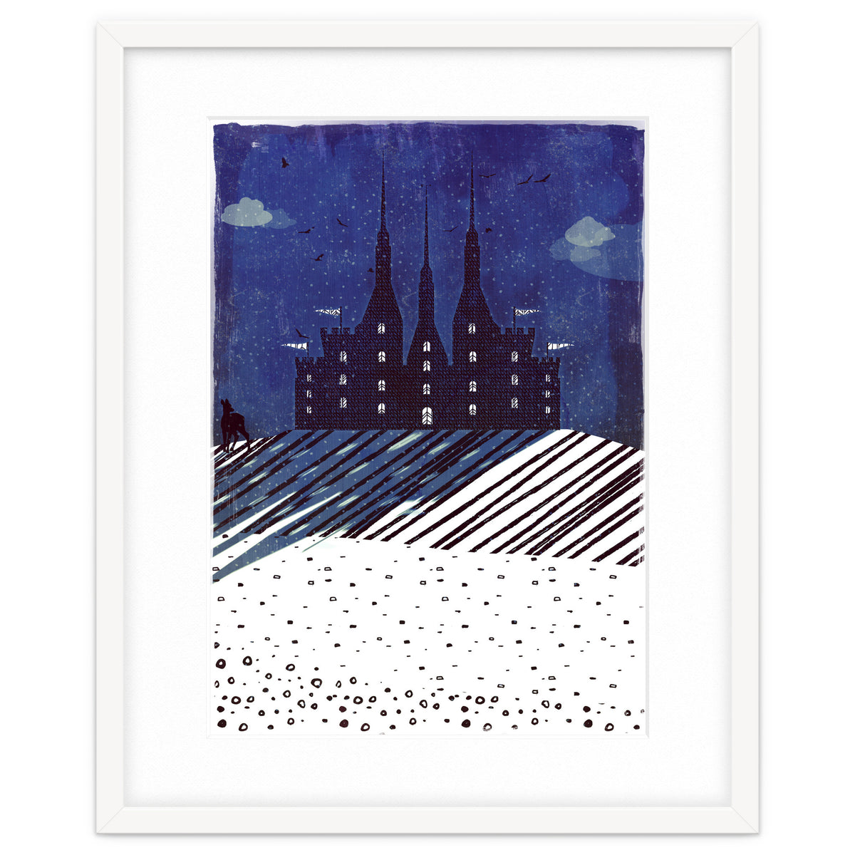 Castle on the hill at night