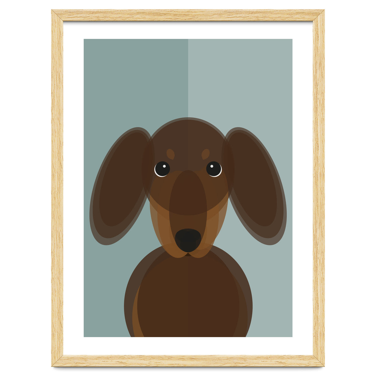 Mid Century Geometric Dachshund Dog