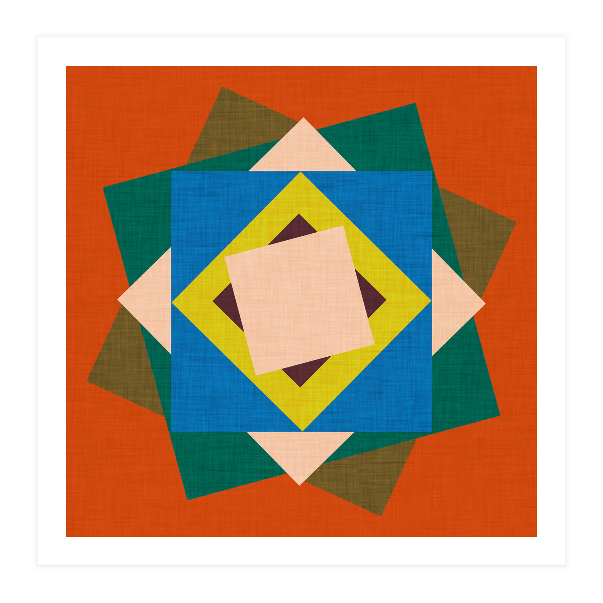 Kilim Floral Orange (Print Only)