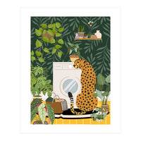 Cheetah in Tropical Laundry Room (Print Only)