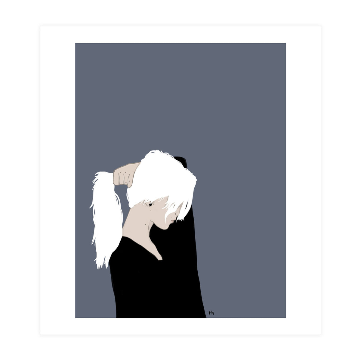 White Hair Beauty (Print Only)