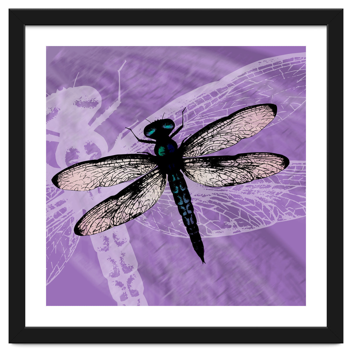 Blue dragonfly vector