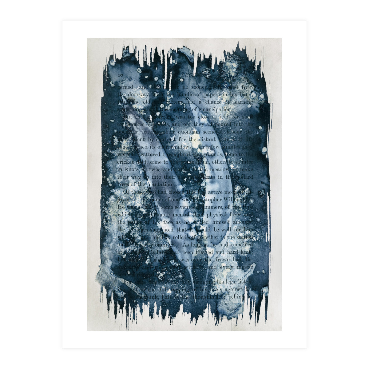 Indigo Blue Botanical Leaves No. 2 (Print Only)