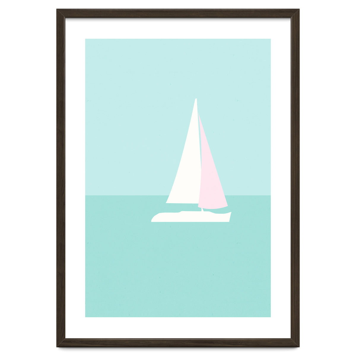 Minimal Sailboat - Turquoise Coast