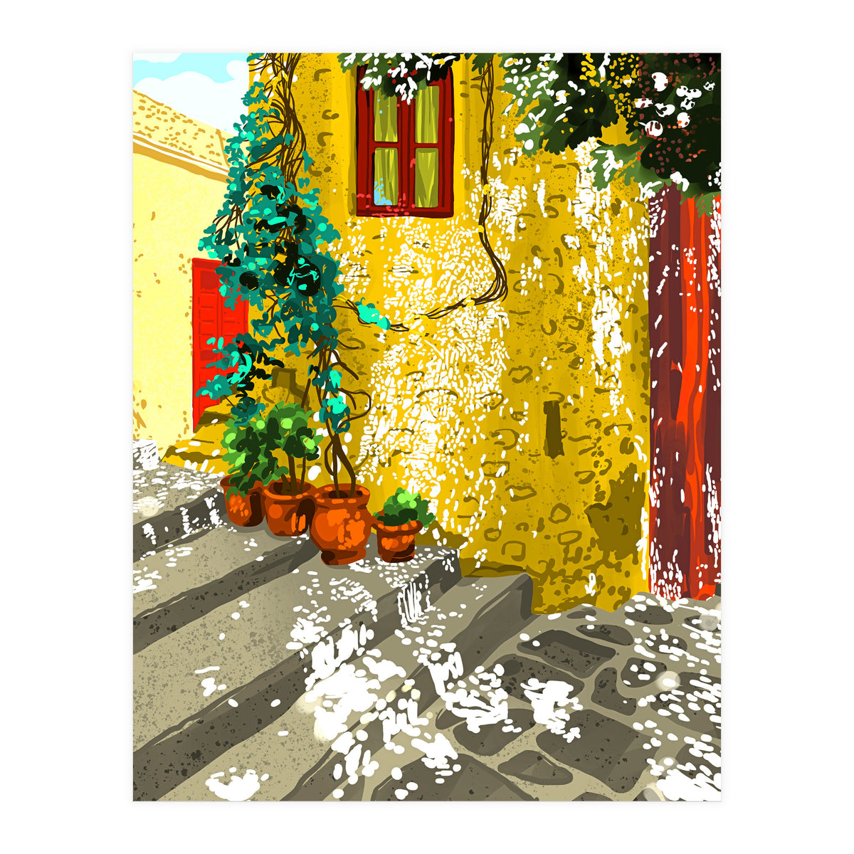 The Path to Peace | Summer Architecture Travel | Exotic Places Vintage Bohemian House (Print Only)