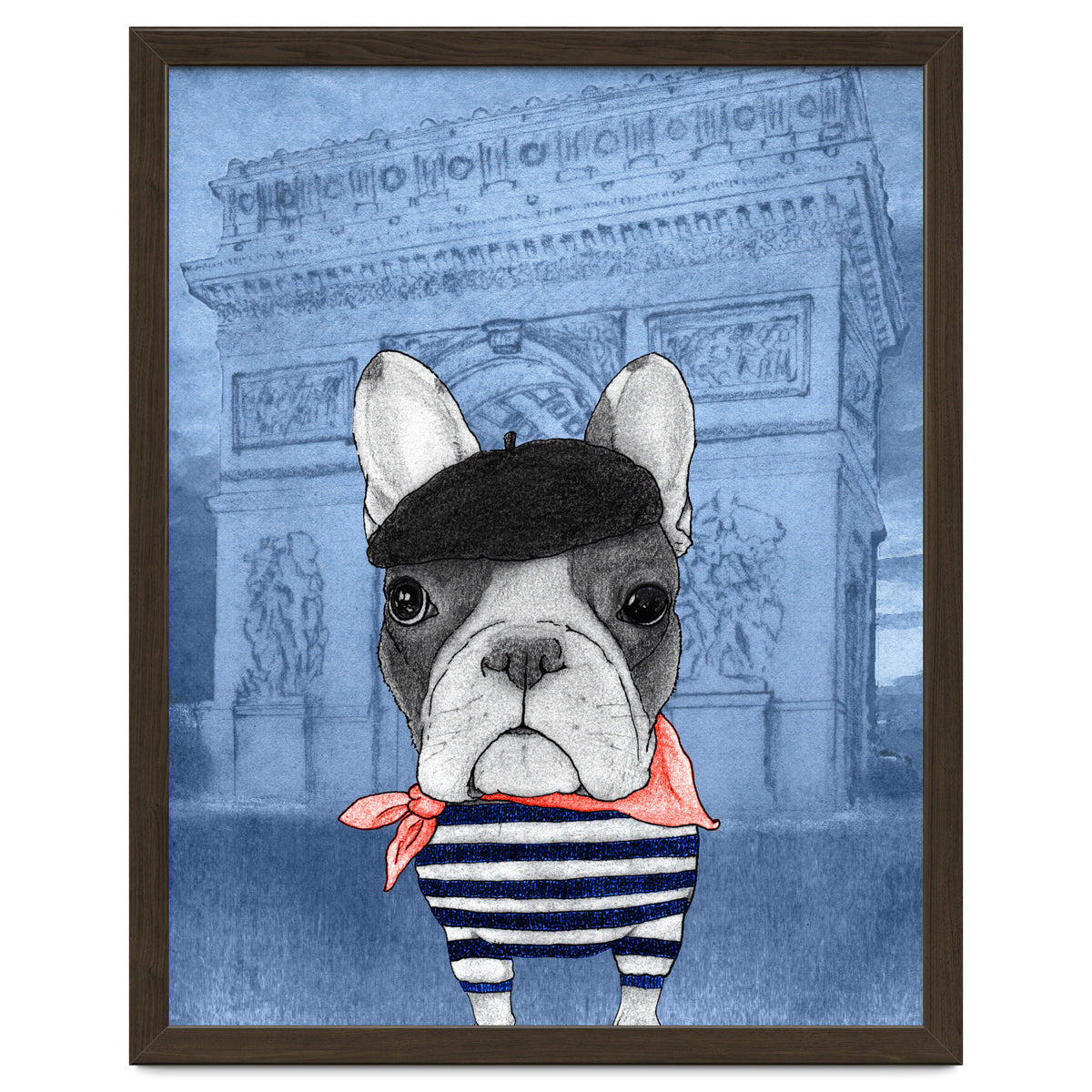 French Bulldog With Arc De Triomphe