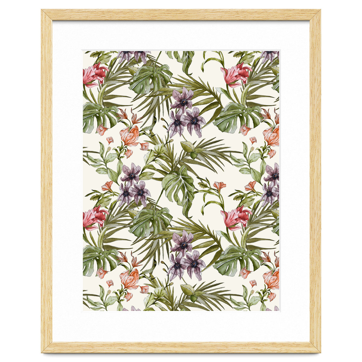 Watercolor tropical foliage