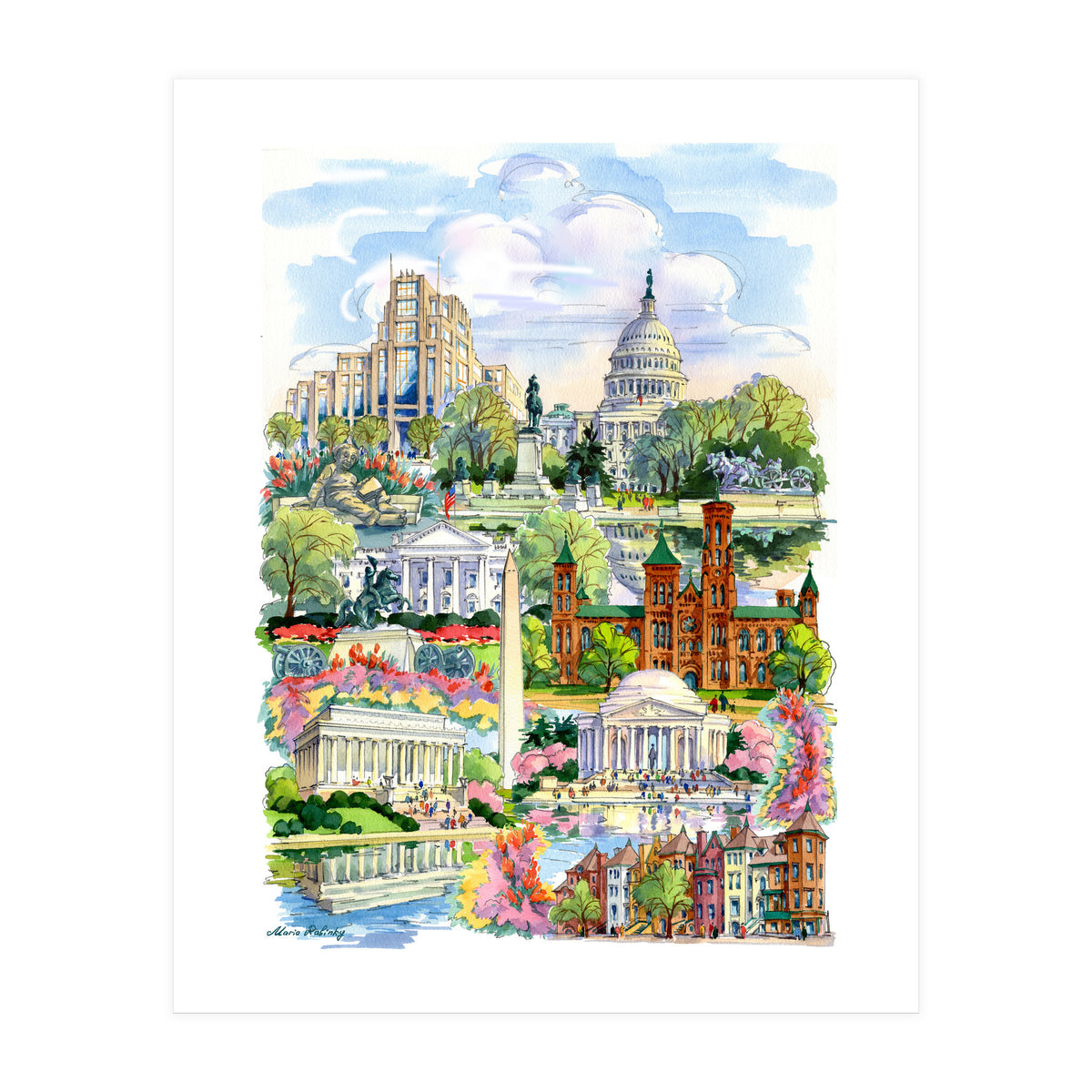 Washington District of Columbia Illustration (Print Only)