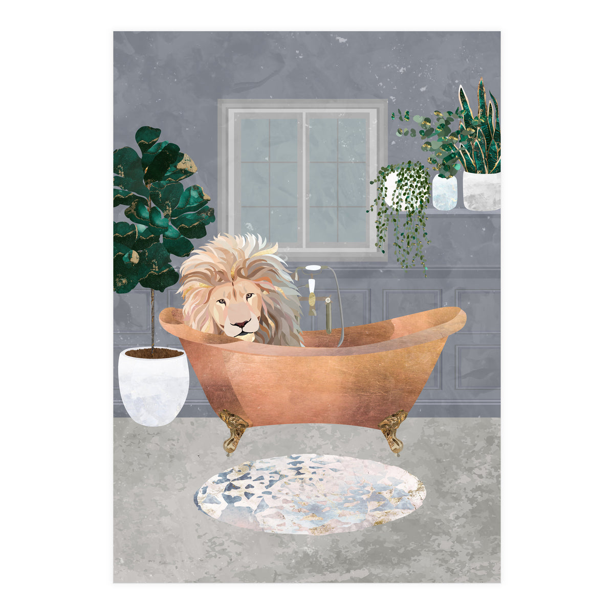 Lux Lion in a copper bath (Print Only)