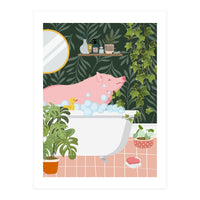 Pig Taking a Bubble Bath (Print Only)