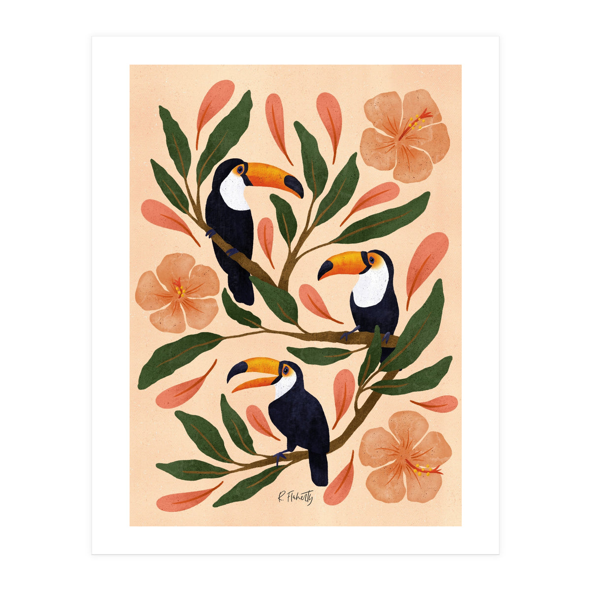Toucans in the Hibiscus (Print Only)