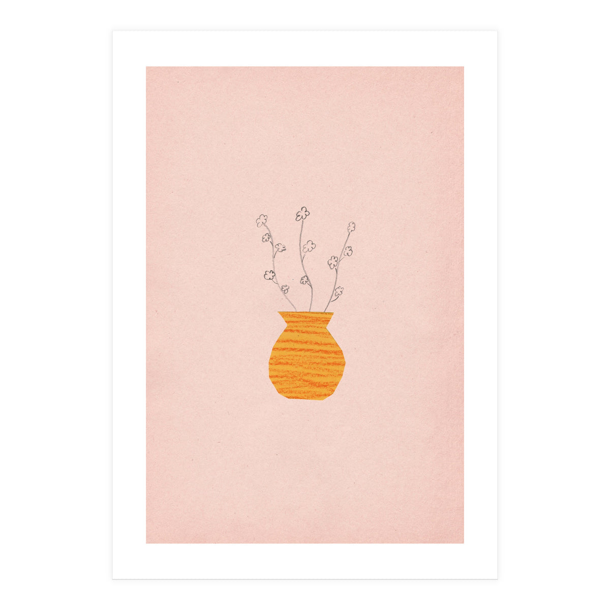 Pink and orange botanical art (Print Only)