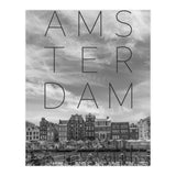 AMSTERDAM Singel Canal with Flower Market | Text & Skyline (Print Only) thumbnail