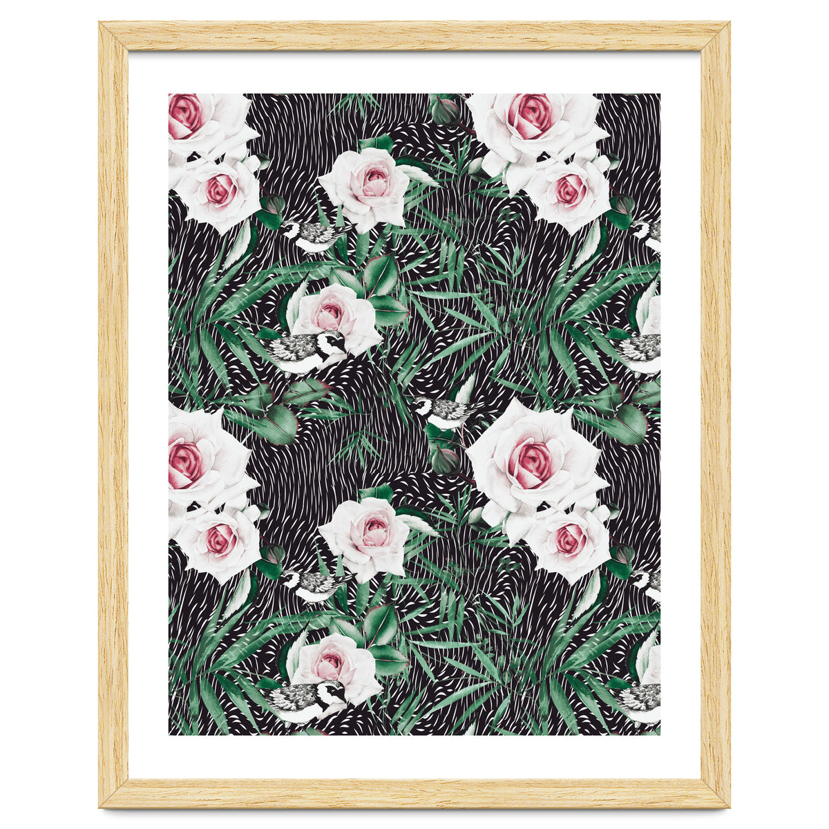 Dark flowery abstract of birds