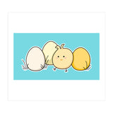 Kawaii Cute Chick And Eggs (Print Only) thumbnail