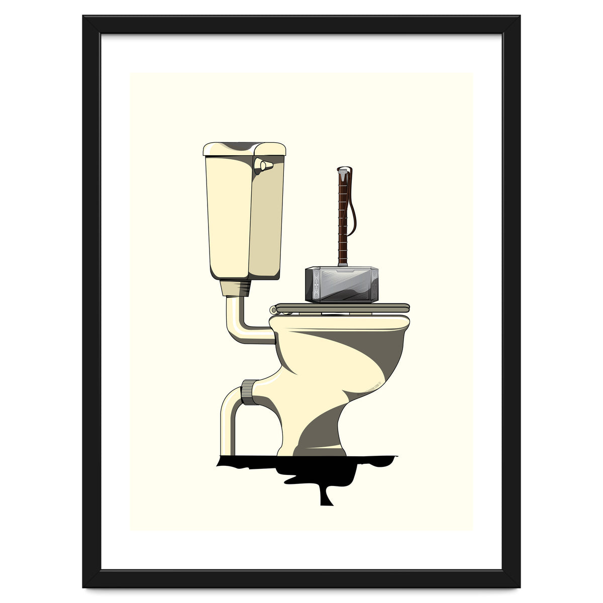 Thor's Hammer Mjolnir on the Toilet, funny bathroom humour