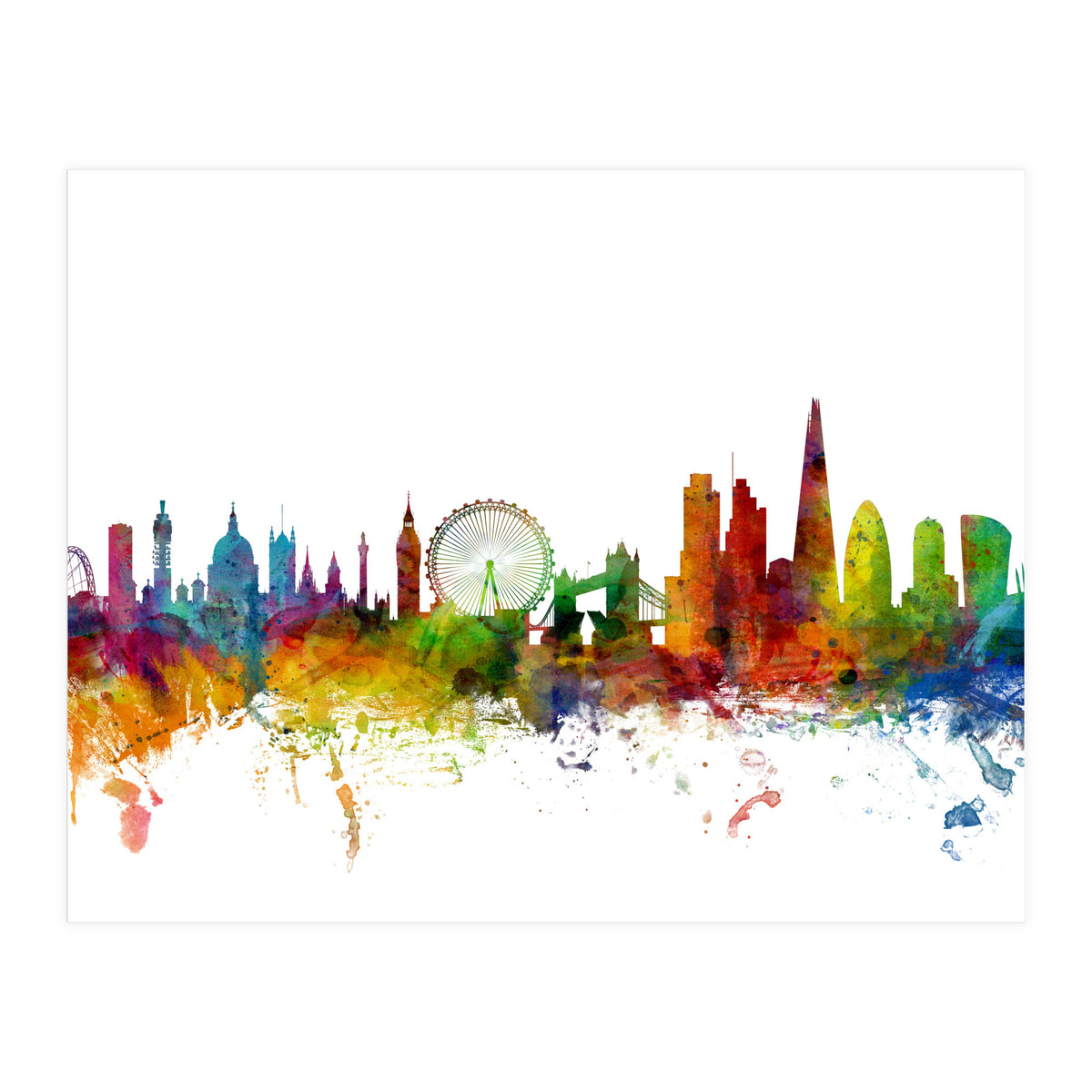 London England Skyline (Print Only)