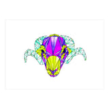Colourful Geometric Swaledale Sheep Tup with Black Lines (Print Only) thumbnail