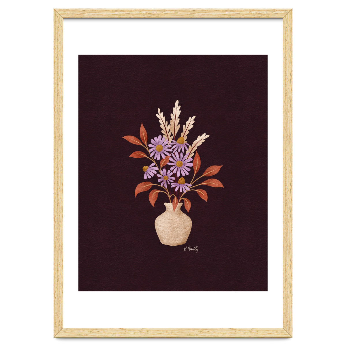 Purple Floral Vase Still Life