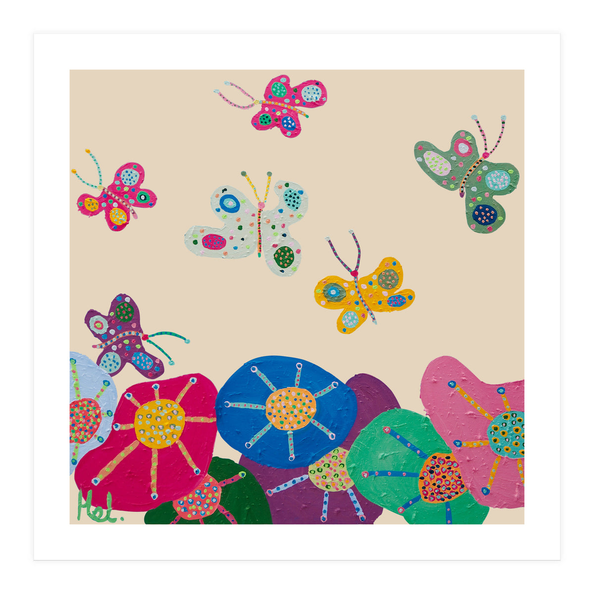 Butterflies Garden (pink) (Print Only)