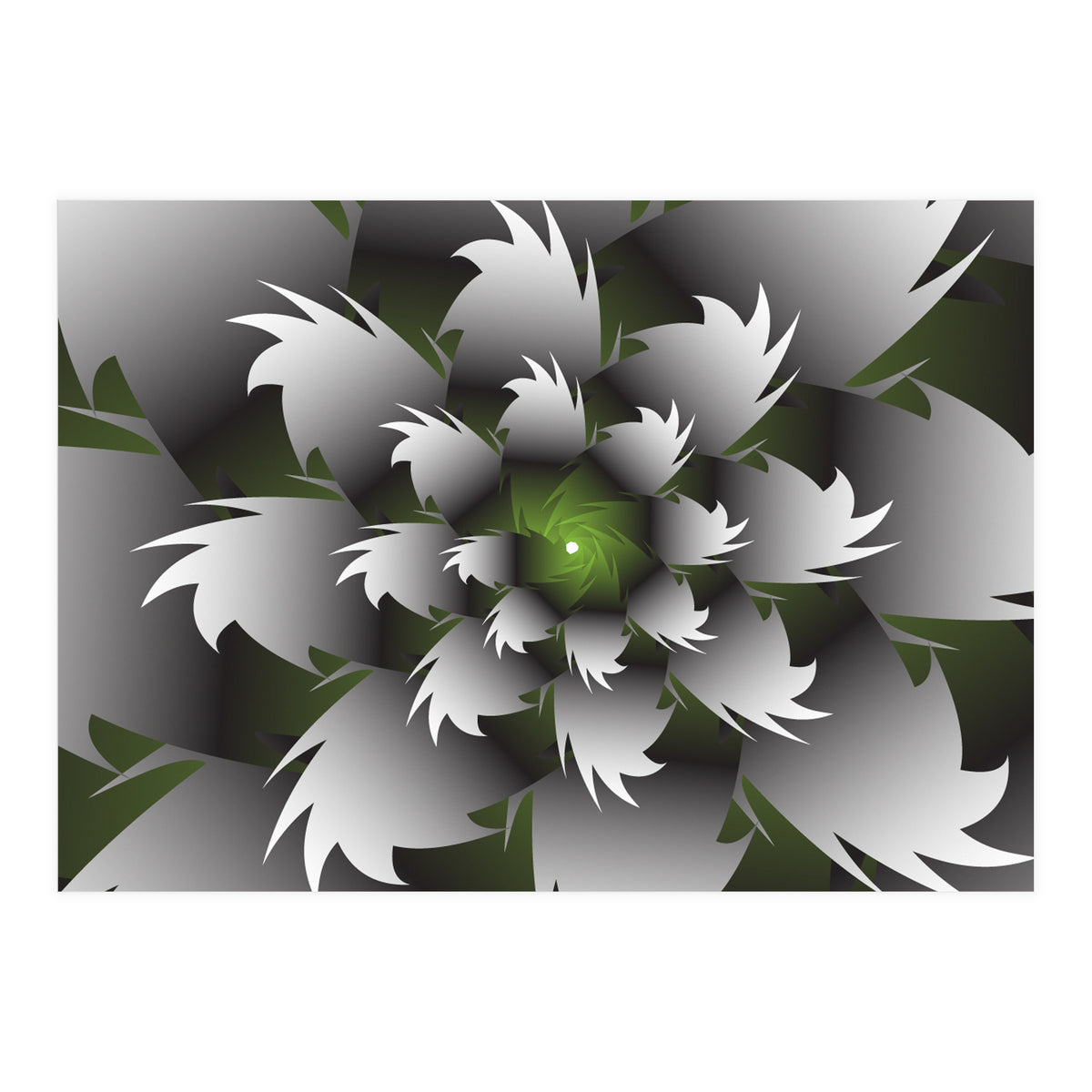 Seamless Green 3D Floral (Print Only)