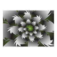 Seamless Green 3D Floral (Print Only)
