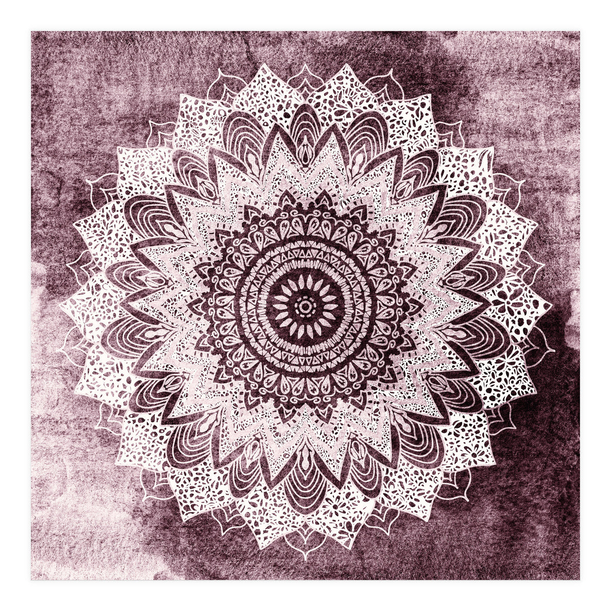Bohochic Mandala In Burgundi (Print Only)